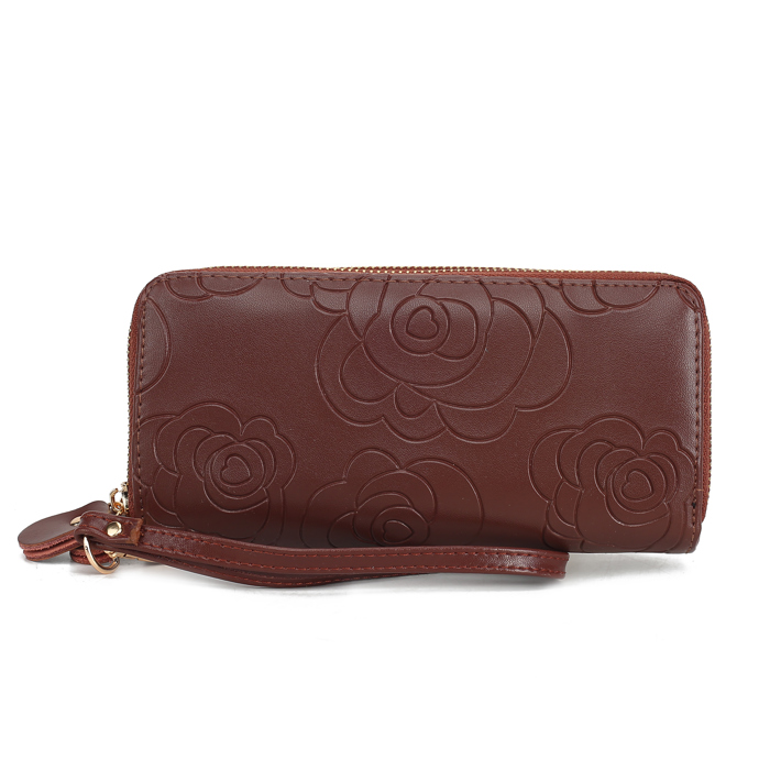 MKF Collection Ellie Genuine Leather Flower-Embossed Women’s Wristlet Wallet by Mia K