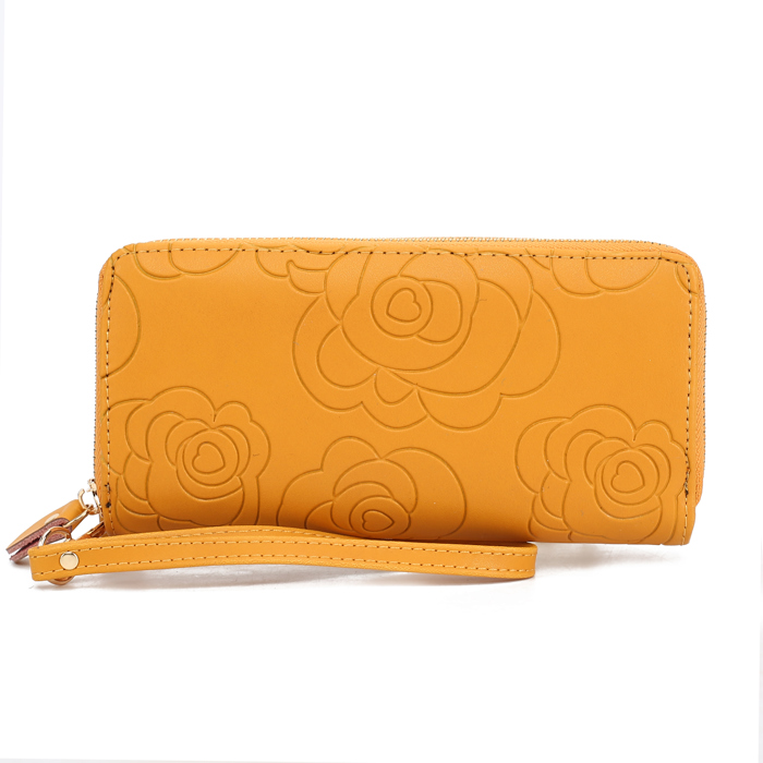 MKF Collection Ellie Genuine Leather Flower-Embossed Women’s Wristlet Wallet by Mia K