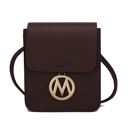 Chocolate Solid MKF Collection Skylar Vegan Leather Women’s Crossbody Bag by Mia K