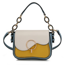 Yellow Offwhite Color Block MKF Collection Fantasia Solid Crossbody Bag by Mia K.