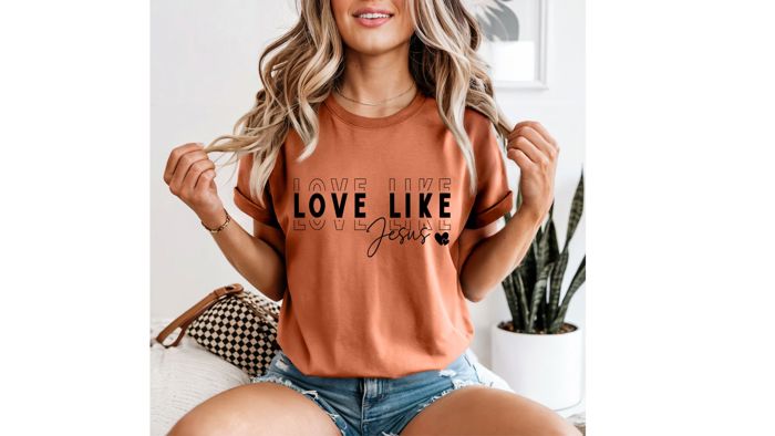 Love Like Jesus Faith Shirt for Women, Inspirational Graphic Tee, Religious Graphic Tee