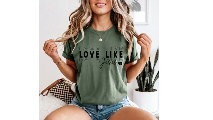 Love Like Jesus Faith Shirt for Women, Inspirational Graphic Tee, Religious Graphic Tee