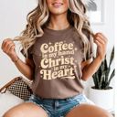  Coffee in my hand Christian Graphic T-Shirt, Christian T-Shirt for Women, Religious Gift, Short Sleeve Top