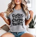  Coffee in my hand Christian Graphic T-Shirt, Christian T-Shirt for Women, Religious Gift, Short Sleeve Top