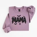  Halloween Mama Glitter Embroidered Sweatshirt, Unisex Crewneck, Women's Halloween Gift, Trick-Or-Treat