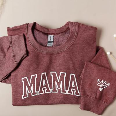 Mama Sweatshirt with Names on Sleeve, Gift for Mom, Mothers Day Gift