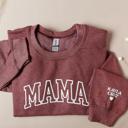  Mama Sweatshirt with Names on Sleeve, Gift for Mom, Mothers Day Gift