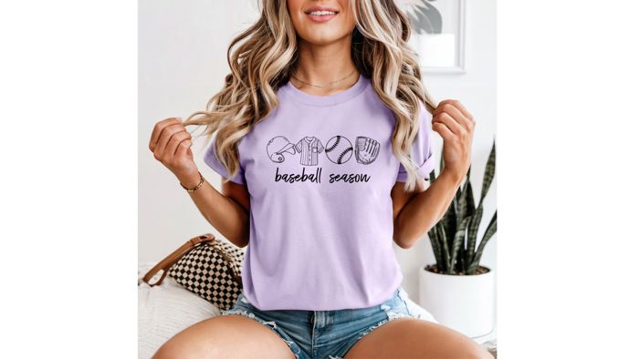 Baseball Season Graphic T-Shirt, T-Shirt for Women, Sports T-Shirt