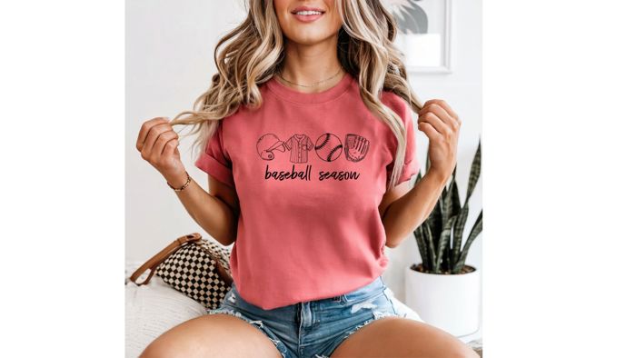 Baseball Season Graphic T-Shirt, T-Shirt for Women, Sports T-Shirt