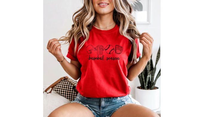 Baseball Season Graphic T-Shirt, T-Shirt for Women, Sports T-Shirt