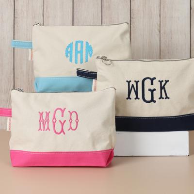 Personalized Makeup Bag | Embroidered Monogram Cosmetic Pouch