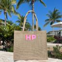  Jute Carryall Bag, Personalized Shadow Monogram