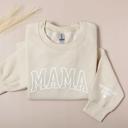  Mama Sweatshirt with Names on Sleeve, Gift for Mom, Mothers Day Gift