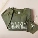  Mama Sweatshirt with Names on Sleeve, Gift for Mom, Mothers Day Gift