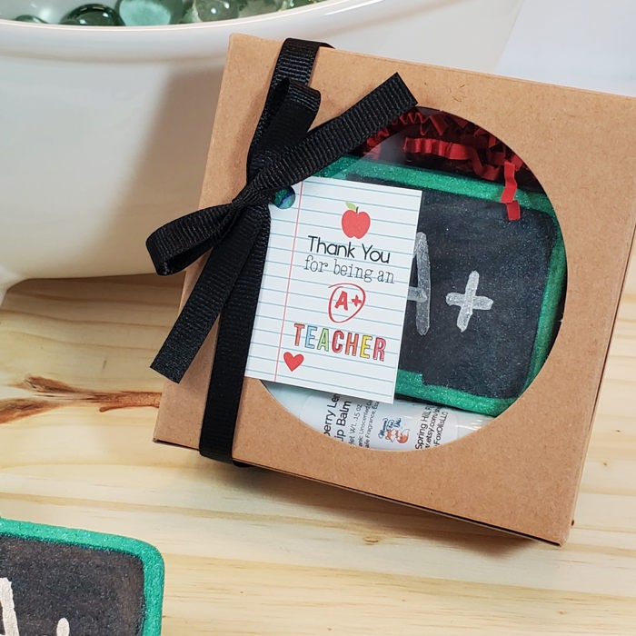 Thank you for being an A+ Teacher gift - Chalkboard Gift Set - Bath Bomb with Lip Balm - Teacher Gift - Thankful Gift - Thank You Gift - Gift Set - Bath Bomb - Lip Balm