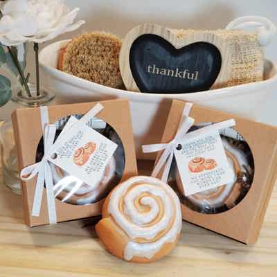 Thank you for your dedication gift - Cinnamon Roll Gift Set - Bath Bomb with Lip Balm - Teacher Gift - Employee Gift - Coworker Gift - Friend Gift - Thankful Gift - Gift Set - Bath Bomb - Lip Balm