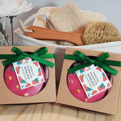 Thank you for being the BERRY BEST teacher ever gift - Strawberry Gift Set - Bath Bomb with Lip Balm - Teacher Gift - Thankful Gift - Thank You Gift - Gift Set - Bath Bomb - Lip Balm