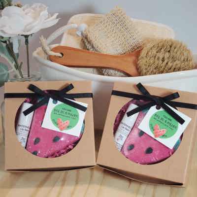 You Are One In A Melon Thank you gift - Watermelon Gift Set - Bath Bomb with Lip Balm - Teacher Gift - Employee Gift - Coworker Gift - Friend Gift - Thankful Gift - Thank You Gift - Gift Set