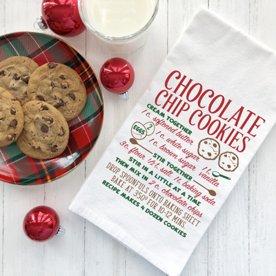 Chocolate Chip Cookie Recipe Tea Towel