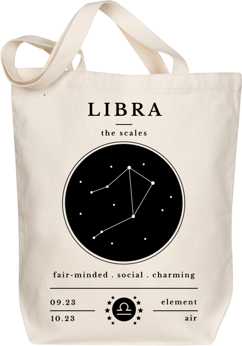 Libra Zodiac Sign Organic Tote