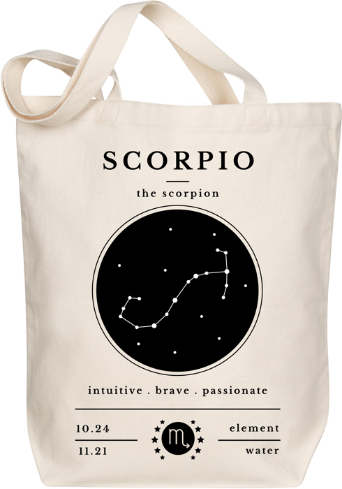 Scorpio Zodiac Sign Organic Tote