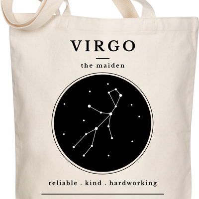 Virgo Zodiac Sign Organic Tote