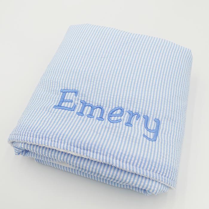 Personalized Gingham Towel, Kids Embroidered Towel, Toddler Seersucker Bath Towel, Kids Beach Towel, Children's Monogram Beach Towel