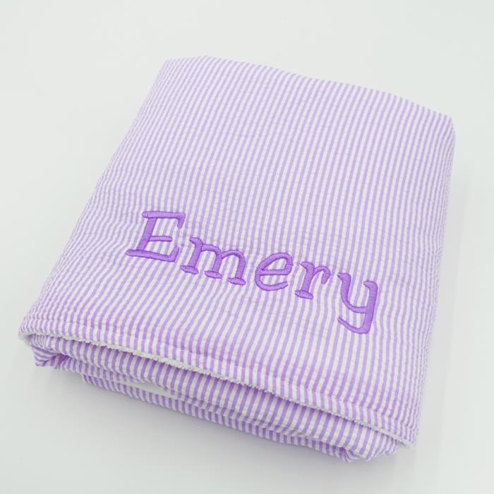 Personalized Gingham Towel, Kids Embroidered Towel, Toddler Seersucker Bath Towel, Kids Beach Towel, Children's Monogram Beach Towel