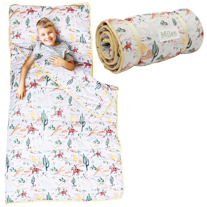 Personalized Toddler Nap Mat with Pillow and Blanket Kids Sleeping Bag for Boys and Girls Napmat with Custom Name Preschool Daycare