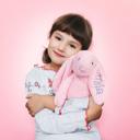 Pink Personalized Super Soft Plush Bunny - 16 Inches Stuffed Animal Toy for Kids - Custom Gift with Embroidered Name on Ear for Easter