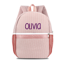 Rose pink Personalized Seersucker Backpack Cute Baby Bag Backpack –Back To Schoo Preschool Kindergarten Toddler Backpack for Boys and Girls 