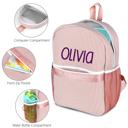 Rose pink Personalized Seersucker Backpack Cute Baby Bag Backpack –Back To Schoo Preschool Kindergarten Toddler Backpack for Boys and Girls 