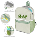 Green Personalized Seersucker Backpack Cute Baby Bag Backpack –Back To Schoo Preschool Kindergarten Toddler Backpack for Boys and Girls 