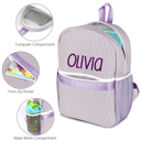 Purple Personalized Seersucker Backpack Cute Baby Bag Backpack –Back To Schoo Preschool Kindergarten Toddler Backpack for Boys and Girls 
