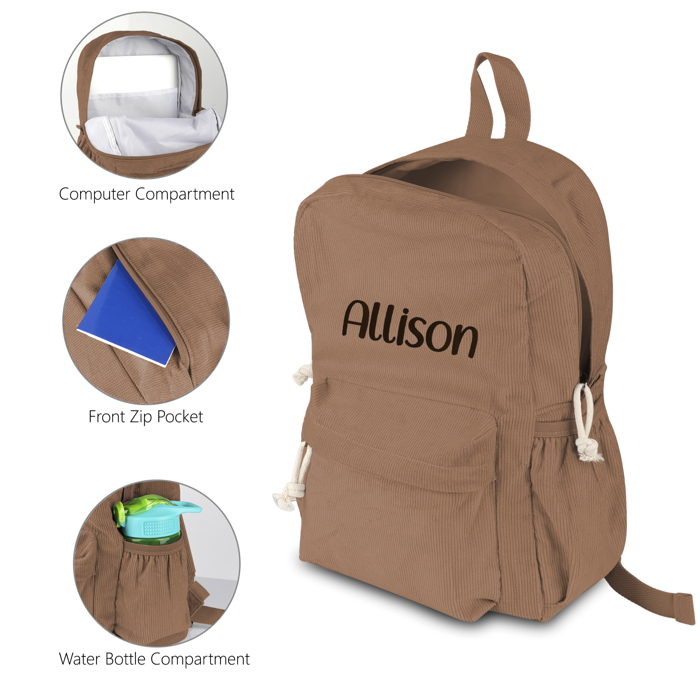 Personalized Corduroy Backpack Cute Baby Bag Backpack –Back To School Preschool Kindergarten Toddler Backpack for Boys and Girls