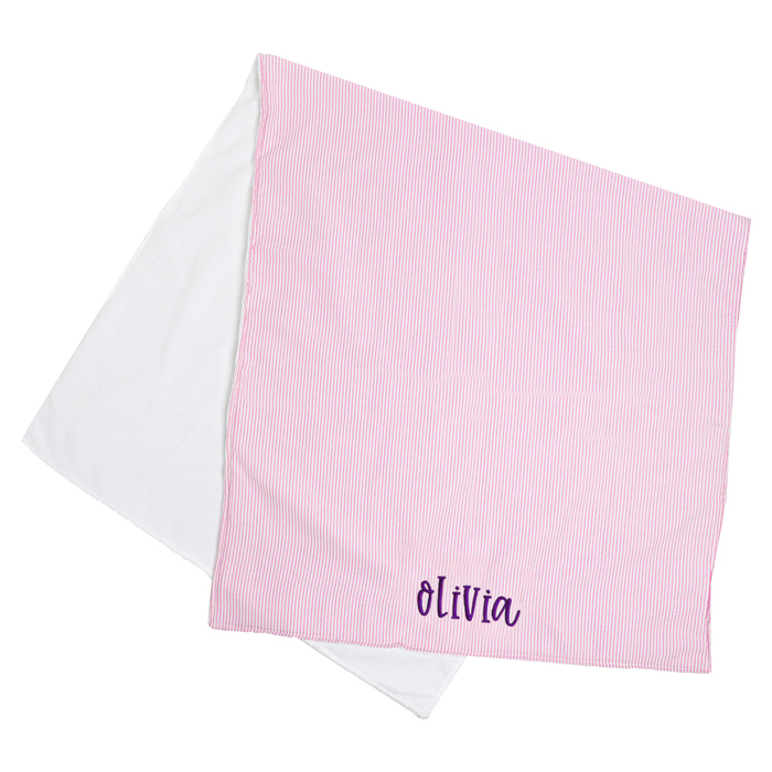 Personalized Gingham Towel, Kids Embroidered Towel, Toddler Seersucker Bath Towel, Kids Beach Towel, Children's Monogram Beach Towel