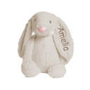Beige Personalized Super Soft Plush Bunny - 16 Inches Stuffed Animal Toy for Kids - Custom Gift with Embroidered Name on Ear for Easter