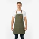 Green Personalized Canvas Apron, Custom Gift for Men, Dad, Father's Day-Mother's Day- Bartender's Apron, Personalized Embroidered Apron For Him- Barbeque Apron