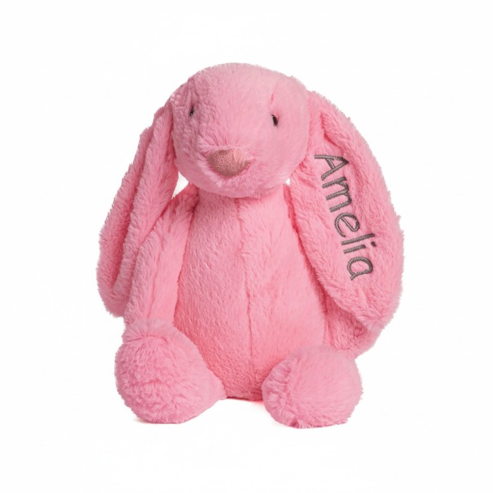 Personalized Super Soft Plush Bunny - 16 Inches Stuffed Animal Toy for Kids - Custom Gift with Embroidered Name on Ear for Easter
