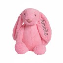 rose pink Personalized Super Soft Plush Bunny - 16 Inches Stuffed Animal Toy for Kids - Custom Gift with Embroidered Name on Ear for Easter