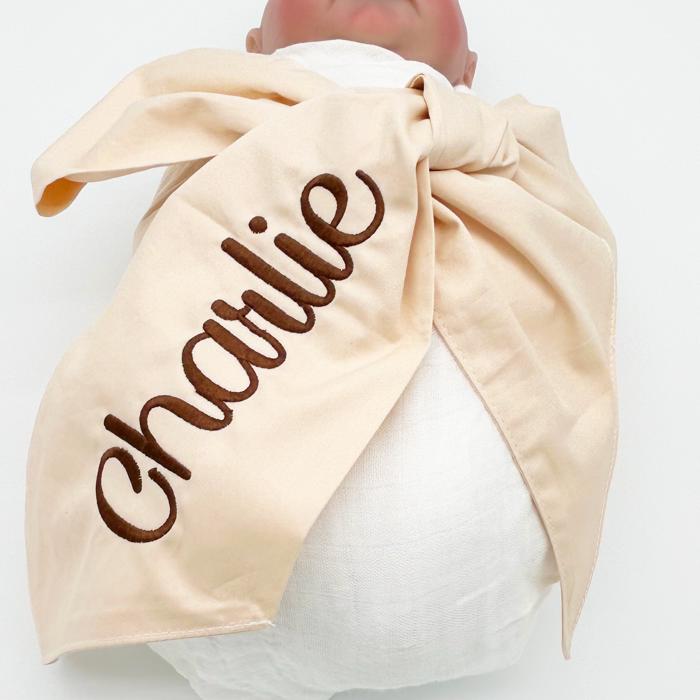 Personalized Newborn Swaddle Sash-Soft Cotton Maternity Sash with Big Bowknot - Custom Sash for Baby Girls & Boys-Newborn Photography Pink