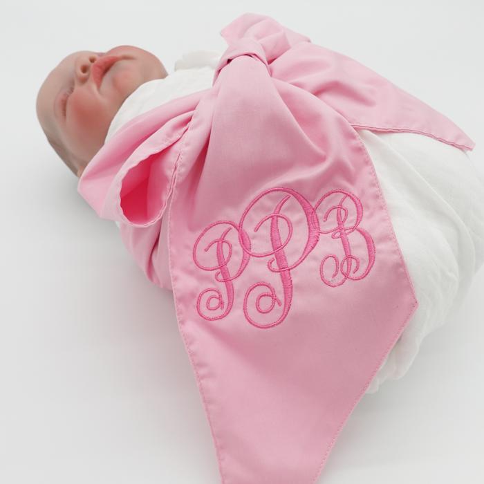Personalized Newborn Swaddle Sash-Soft Cotton Maternity Sash with Big Bowknot - Custom Sash for Baby Girls & Boys-Newborn Photography Pink