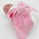  Personalized Newborn Swaddle Sash-Soft Cotton Maternity Sash with Big Bowknot - Custom Sash for Baby Girls & Boys-Newborn Photography Pink