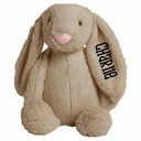 Brown Personalized Super Soft Plush Bunny - 16 Inches Stuffed Animal Toy for Kids - Custom Gift with Embroidered Name on Ear for Easter
