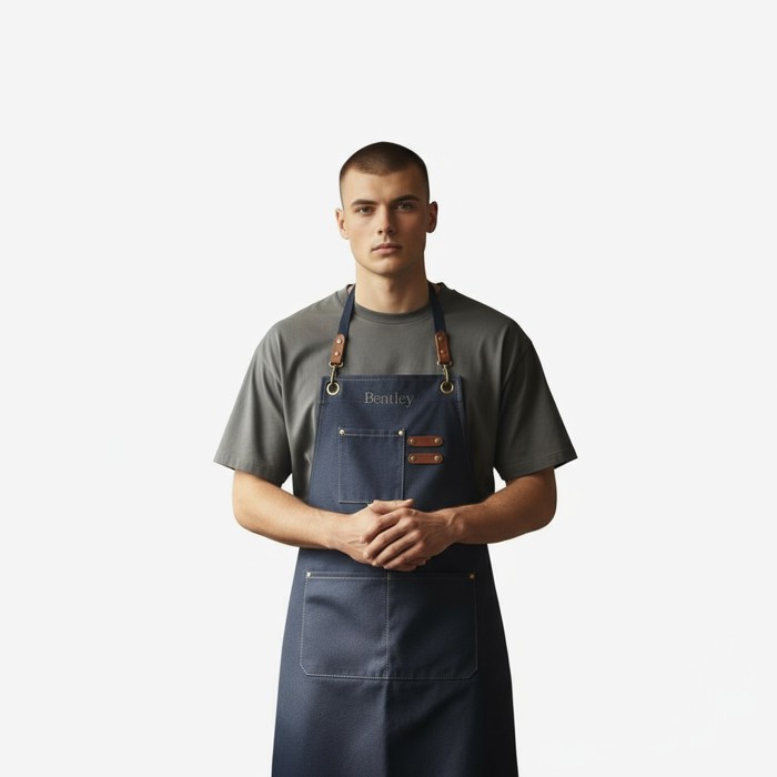 Personalized Canvas Apron, Custom Gift for Men, Dad, Father's Day-Mother's Day- Bartender's Apron, Personalized Embroidered Apron For Him- Barbeque Apron
