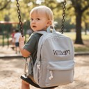Gray Personalized Corduroy Backpack Cute Baby Bag Backpack –Back To School Preschool Kindergarten Toddler Backpack for Boys and Girls