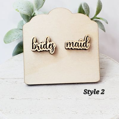 Hand Painted Bridesmaid Studs | Wedding Party