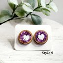  Handmade Glitter Heart Wood Studs
