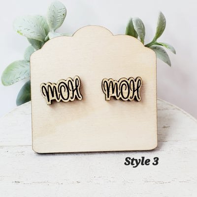 Hand Painted Bride Maid of Honor Studs | Wedding Party MOH