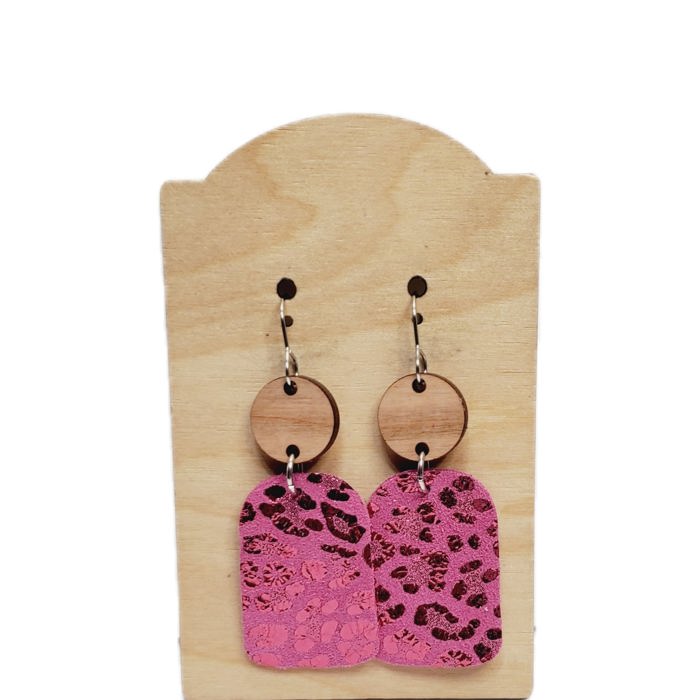 Leather Pink Leopard Metallic